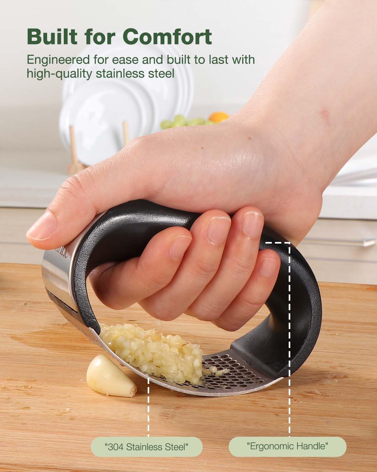 Stainless Steel Garlic Crusher