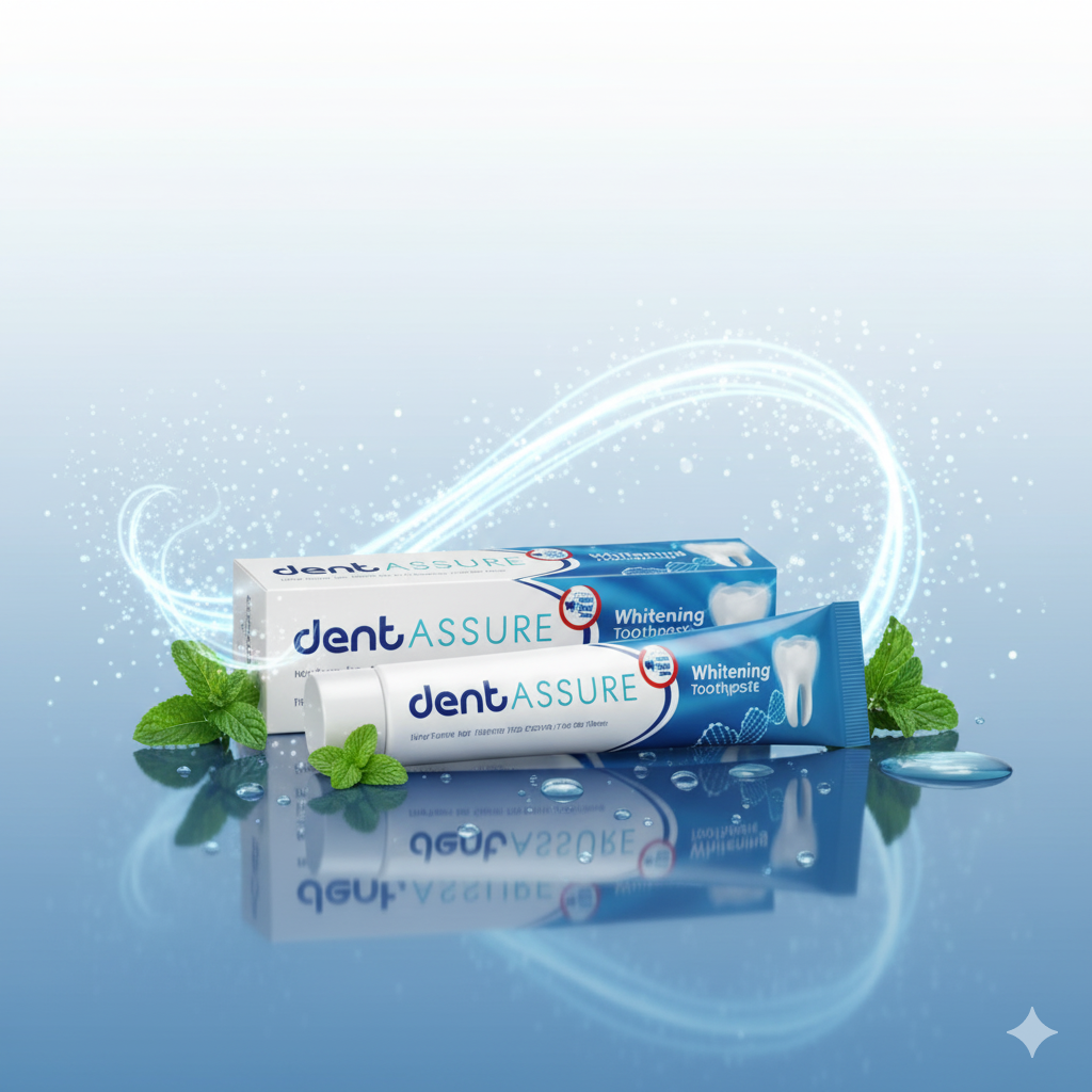 DentAssure Whitening Toothpaste – For Naturally Whiter & Healthier Teeth (90g)