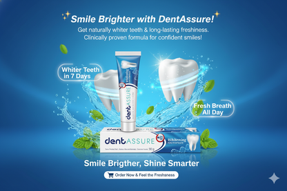 DentAssure Whitening Toothpaste – For Naturally Whiter & Healthier Teeth (90g)