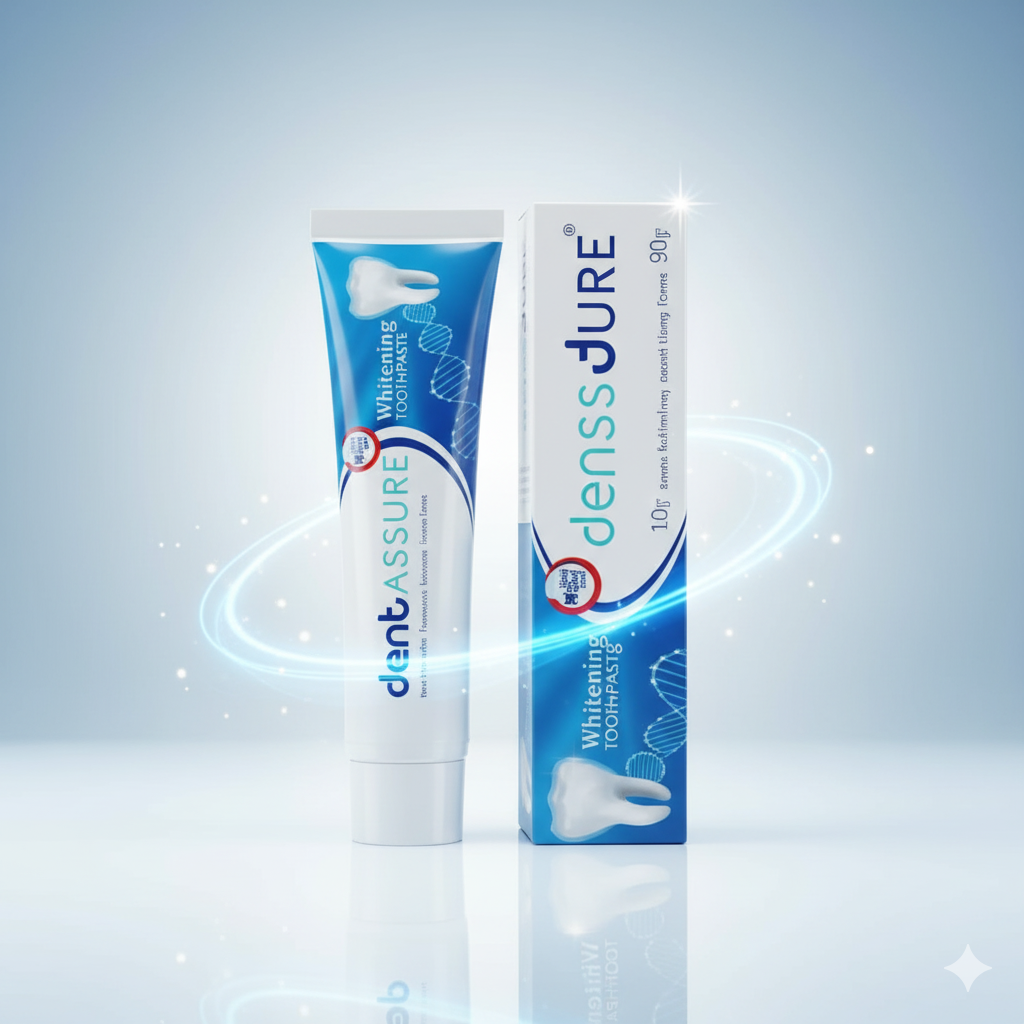 DentAssure Whitening Toothpaste – For Naturally Whiter & Healthier Teeth (90g)